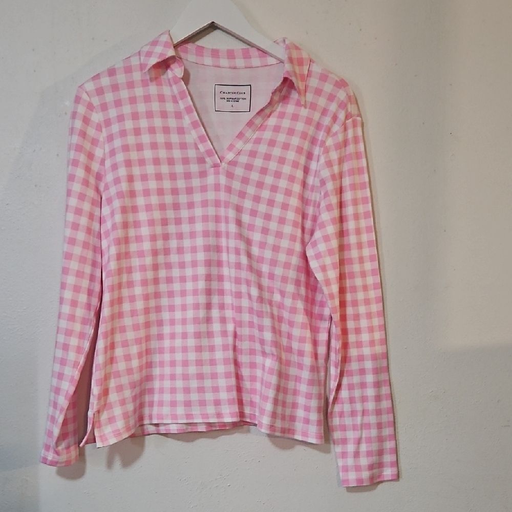 Charter Club Pink Supima Cotton Shirt